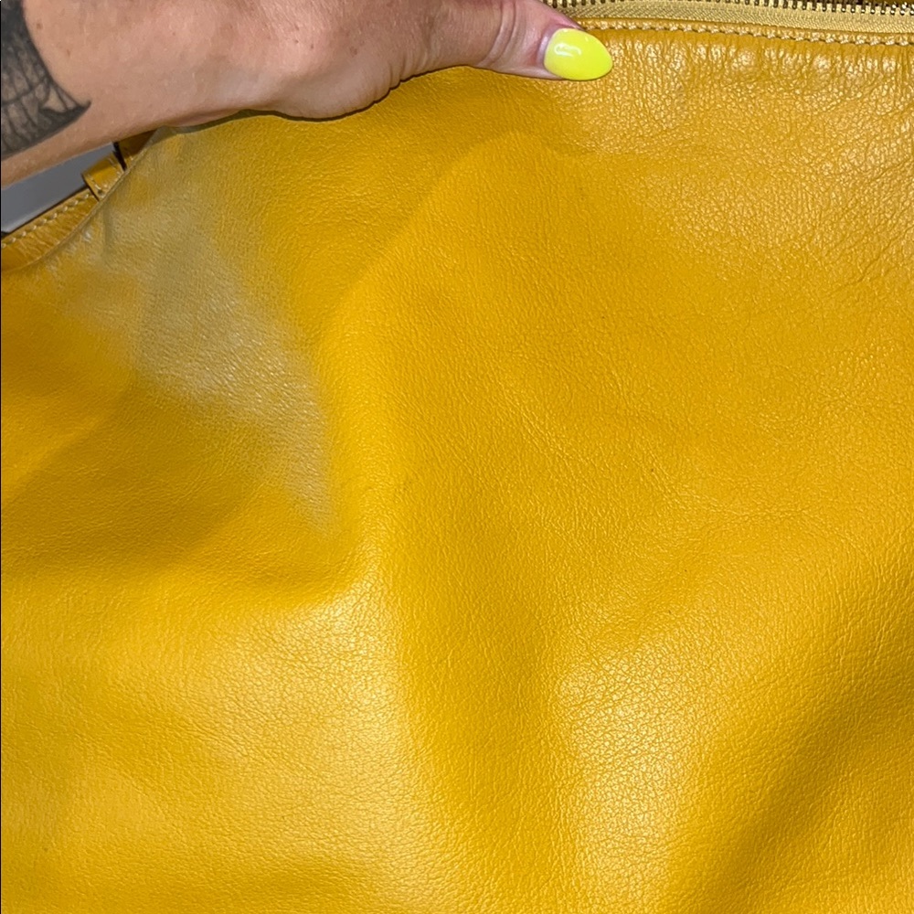 Dooney & Bourke Yellow Leather Tote Bag - Picture 6 of 13